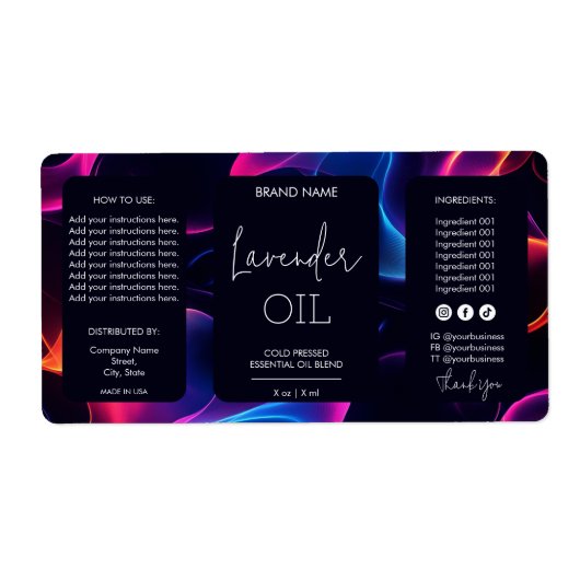 Minimalistische moderne druppelfles Productlabels Etiket (Voorkant)