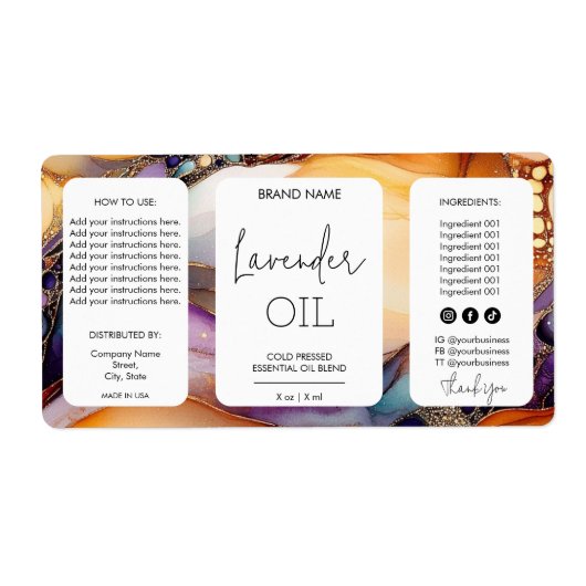 Minimalistische moderne druppelfles Productlabels Etiket (Voorkant)