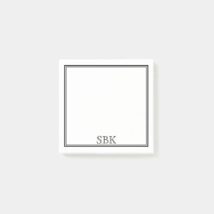 Minimalistische moderne dubbele grens drie Initiaa Post-it® Notes