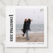 Minimalistische moderne één foto gepersonaliseerde bedankjes labels (Achterkant)