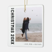 Minimalistische moderne één foto gepersonaliseerde keramisch ornament (Links)