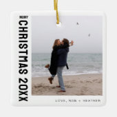 Minimalistische moderne één foto gepersonaliseerde keramisch ornament (Voorkant)