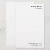 Minimalistische Moderne Eenvoud Briefpapier (Voorkant / Achterkant)