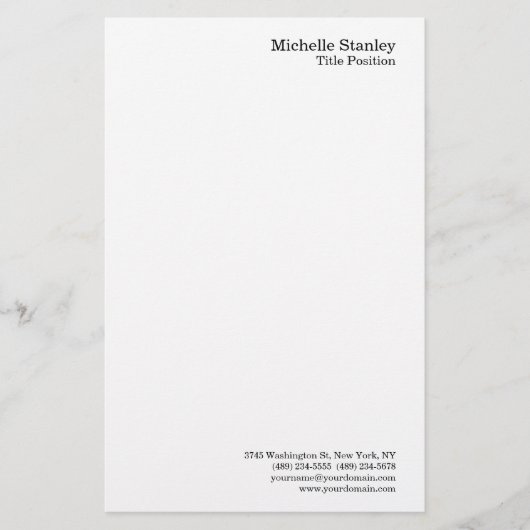 Minimalistische Moderne Eenvoud Briefpapier (Voorkant)