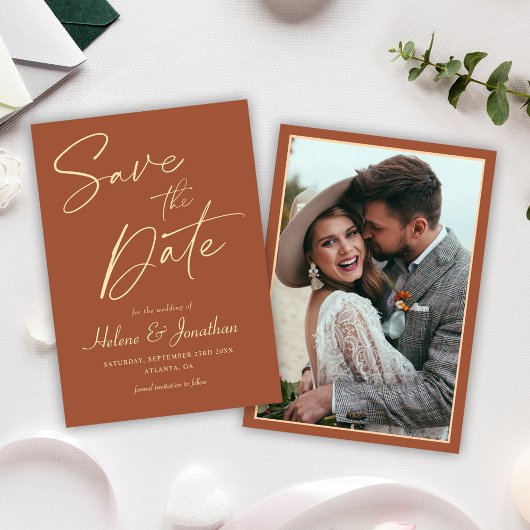 Minimalistische moderne eenvoudige Boho foto Save The Date