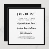 Minimalistische Moderne Eenvoudige Bold Zwart Wit  Save The Date (Voorkant / Achterkant)