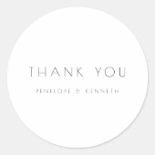 Minimalistische moderne, eenvoudige bruiloft bedan ronde sticker (Voorkant)