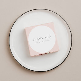 Minimalistische moderne, eenvoudige bruiloft bedan ronde sticker