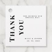 Minimalistische moderne eenvoudige bruiloft bedankjes labels (Voorkant)