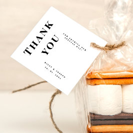 Minimalistische moderne eenvoudige bruiloft bedankjes labels