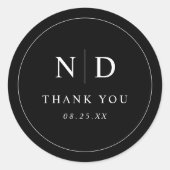 Minimalistische moderne eenvoudige bruiloft Dank u Ronde Sticker (Voorkant)