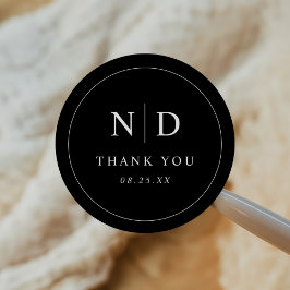 Minimalistische moderne eenvoudige bruiloft Dank u Ronde Sticker