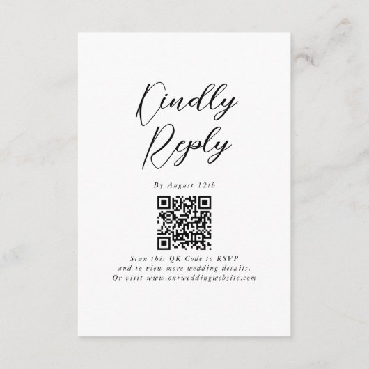 Minimalistische moderne eenvoudige bruiloft informatiekaartje (Voorkant)