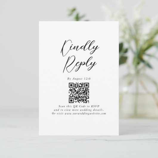 Minimalistische moderne eenvoudige bruiloft informatiekaartje (Staand voorkant)