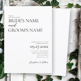 Minimalistische moderne eenvoudige bruiloft kaart