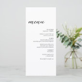 Minimalistische moderne eenvoudige bruiloft menu (Staand voorkant)