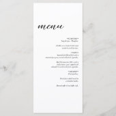 Minimalistische moderne eenvoudige bruiloft menu (Voorkant)