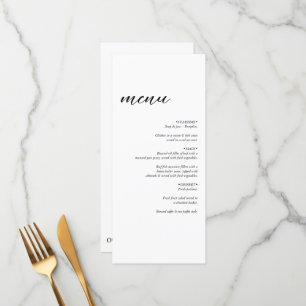Minimalistische moderne eenvoudige bruiloft menu