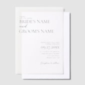 Minimalistische moderne eenvoudige bruiloft overla vellum uitnodigingen (Offset)