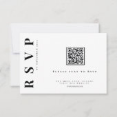 Minimalistische moderne eenvoudige bruiloft qr cod RSVP kaartje (Voorkant)