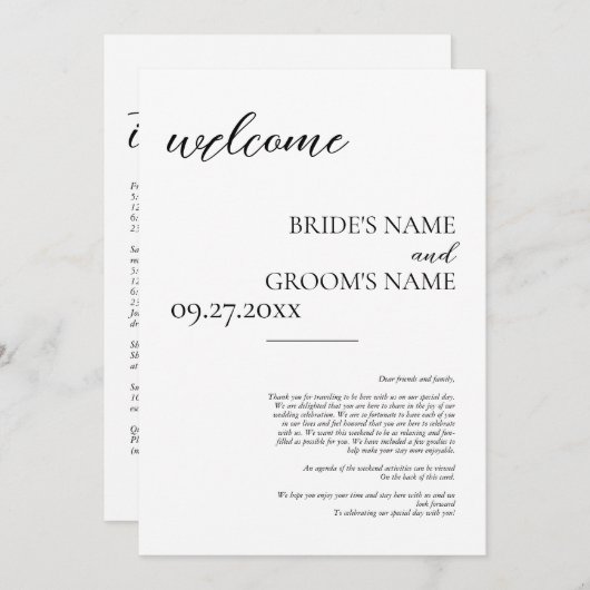 Minimalistische moderne eenvoudige bruiloft reissc (Voorkant / Achterkant)