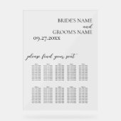 Minimalistische moderne eenvoudige bruiloft zitkaa acryl bord (Voorkant)