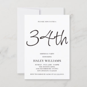 Minimalistische Moderne Eenvoudige Calligrafie 34e Kaart