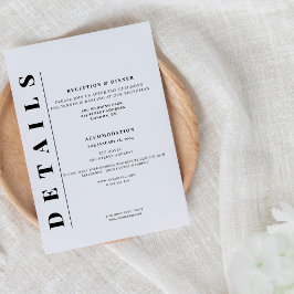 Minimalistische moderne eenvoudige details informatiekaartje