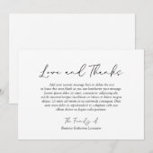 Minimalistische moderne eenvoudige elegante begraf bedankkaart (Voorkant / Achterkant)