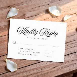 Minimalistische moderne eenvoudige herinneringen H RSVP Kaartje