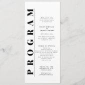 Minimalistische moderne eenvoudige huwelijksprogra programmakaart (Voorkant)