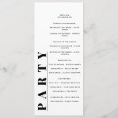 Minimalistische moderne eenvoudige huwelijksprogra programmakaart (Achterkant)