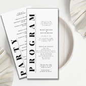 Minimalistische moderne eenvoudige huwelijksprogra programmakaart