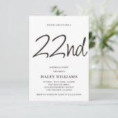 Minimalistische moderne eenvoudige kalligrafie 22e kaart (Staand voorkant)