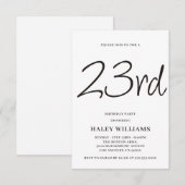 Minimalistische moderne eenvoudige kalligrafie 23s kaart (Voorkant / Achterkant)