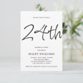 Minimalistische moderne eenvoudige kalligrafie 24e kaart (Staand voorkant)