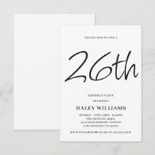 Minimalistische moderne eenvoudige kalligrafie 26s kaart (Voorkant / Achterkant)