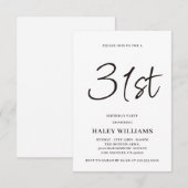 Minimalistische moderne eenvoudige kalligrafie 31s kaart (Voorkant / Achterkant)