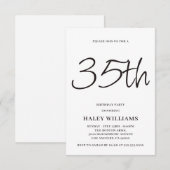 Minimalistische moderne eenvoudige kalligrafie 35e kaart (Voorkant / Achterkant)