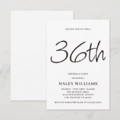 Minimalistische moderne eenvoudige kalligrafie 36s kaart (Voorkant / Achterkant)