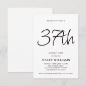 Minimalistische moderne eenvoudige kalligrafie 37e kaart (Voorkant / Achterkant)