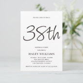 Minimalistische moderne eenvoudige kalligrafie 38e kaart (Staand voorkant)