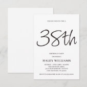 Minimalistische moderne eenvoudige kalligrafie 38e kaart (Voorkant / Achterkant)