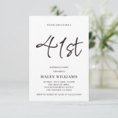 Minimalistische moderne eenvoudige kalligrafie 41e kaart (Staand voorkant)