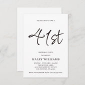 Minimalistische moderne eenvoudige kalligrafie 41e kaart (Voorkant / Achterkant)