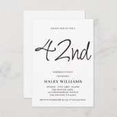 Minimalistische moderne eenvoudige kalligrafie 42e kaart (Voorkant / Achterkant)