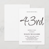 Minimalistische moderne eenvoudige kalligrafie 43s kaart (Voorkant / Achterkant)