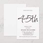 Minimalistische moderne eenvoudige kalligrafie 45e kaart (Voorkant / Achterkant)