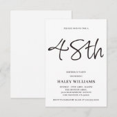 Minimalistische moderne eenvoudige kalligrafie 48e kaart (Voorkant / Achterkant)