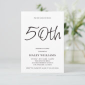 Minimalistische moderne eenvoudige kalligrafie 50s kaart (Staand voorkant)